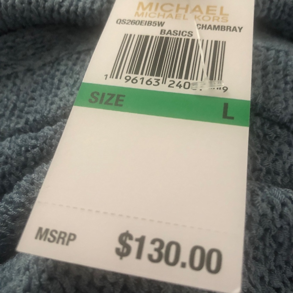 Beautiful Michael Kors cardigan, light blue. Beautiful design, great price